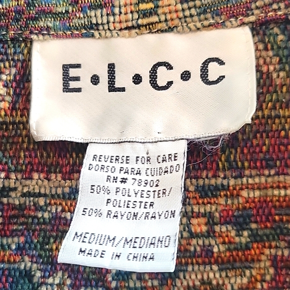 E-L-C-C VIintage Tapestry Jacket.  Size Medium. Great Condition. - Picture 3 of 10